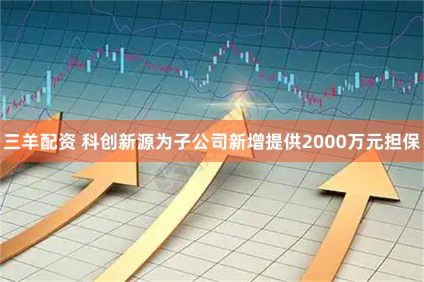 三羊配资 科创新源为子公司新增提供2000万元担保